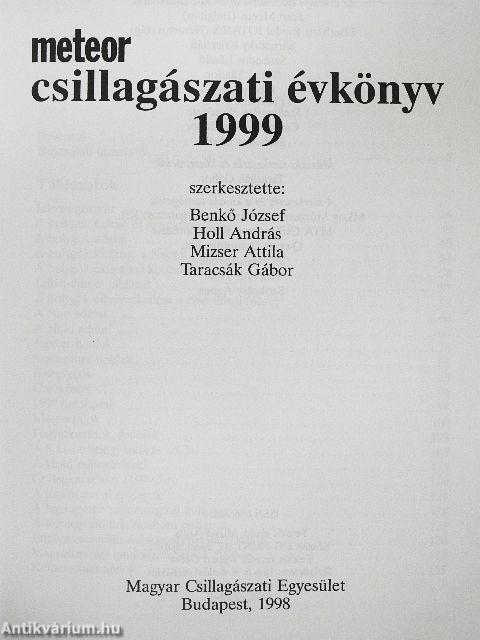 Meteor csillagászati évkönyv 1999