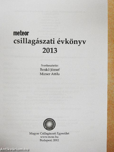 Meteor csillagászati évkönyv 2013