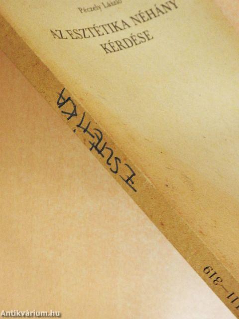 Az esztétika néhány kérdése