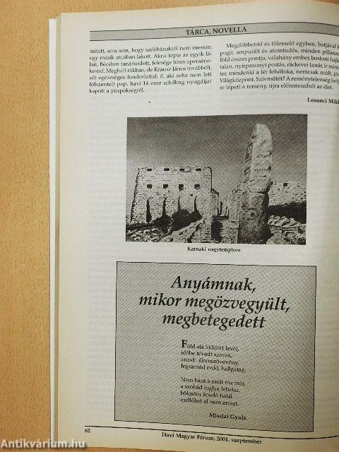 Havi Magyar Fórum 2001. szeptember