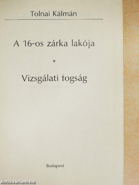 A 16-os zárka lakója/Vizsgálati fogság