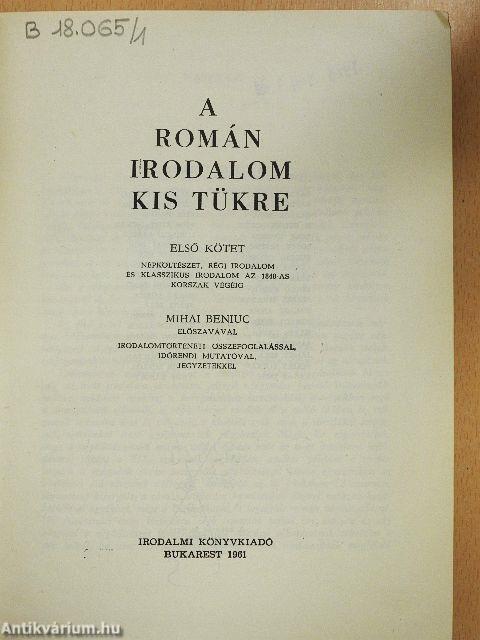 A román irodalom kis tükre I.