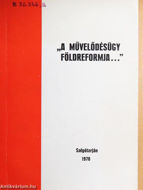 "A művelődésügy földreformja..."