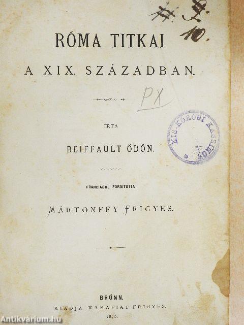 Róma titkai a XIX. században