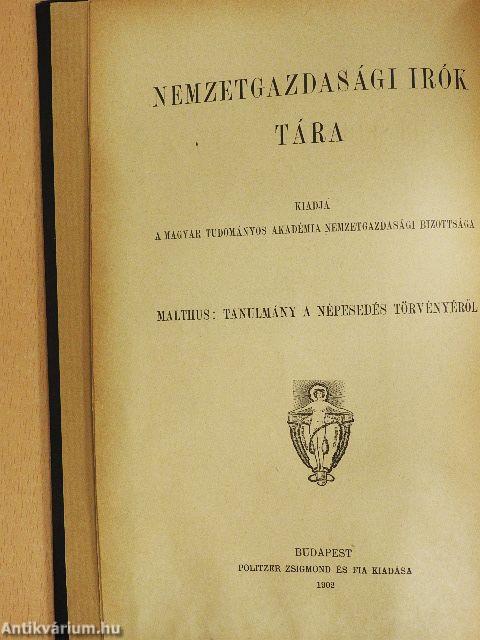 Tanulmány a népesedés törvényéről