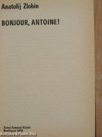 Bonjour, Antoine!