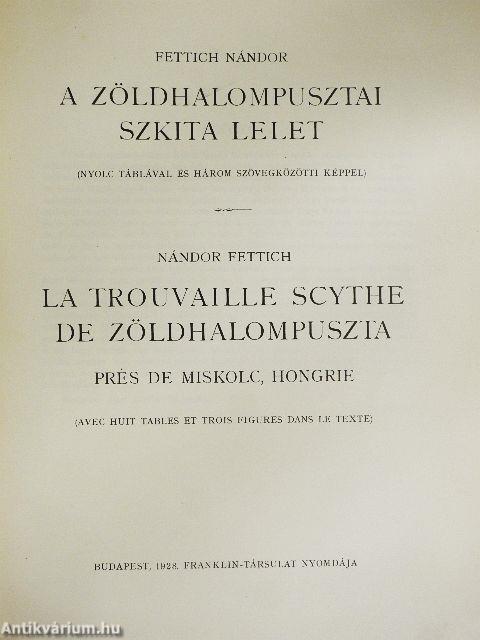 A zöldhalompusztai szkita lelet