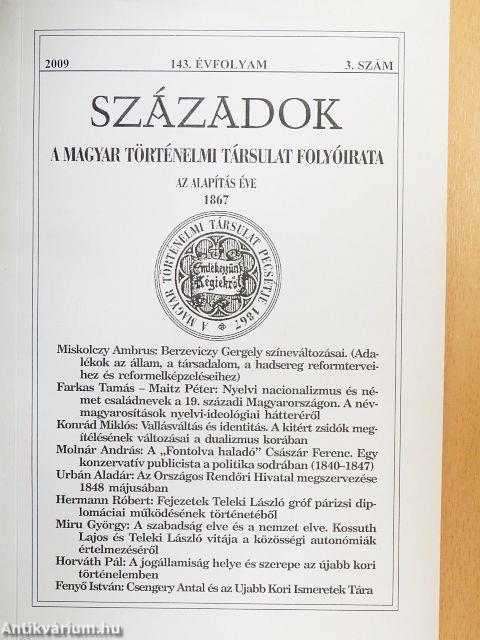 Századok 2009/3.