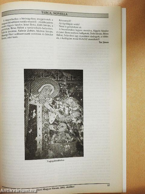 Havi Magyar Fórum 2001. október