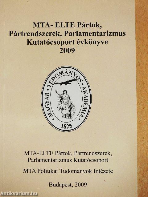 MTA-ELTE Pártok, Pártrendszerek, Parlamentarizmus Kutatócsoport évkönyve 2009