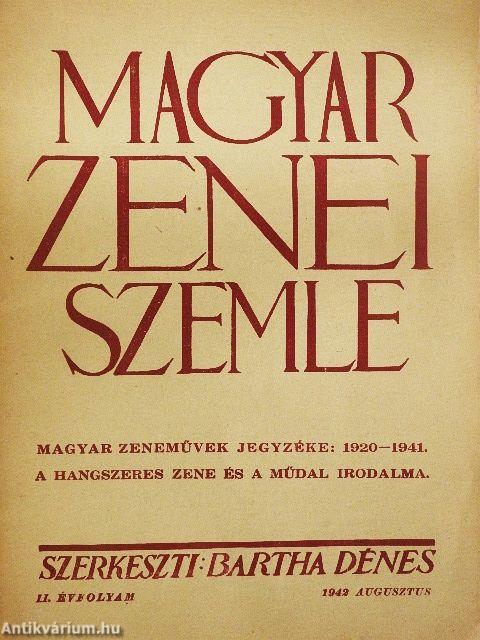 Magyar Zenei Szemle 1942. augusztus
