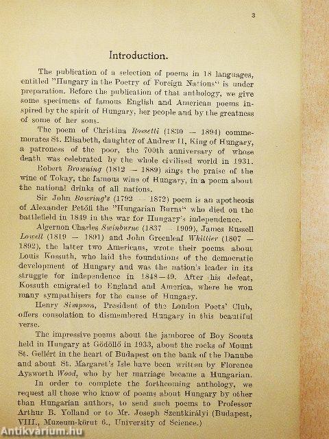 English Poems about Hungary