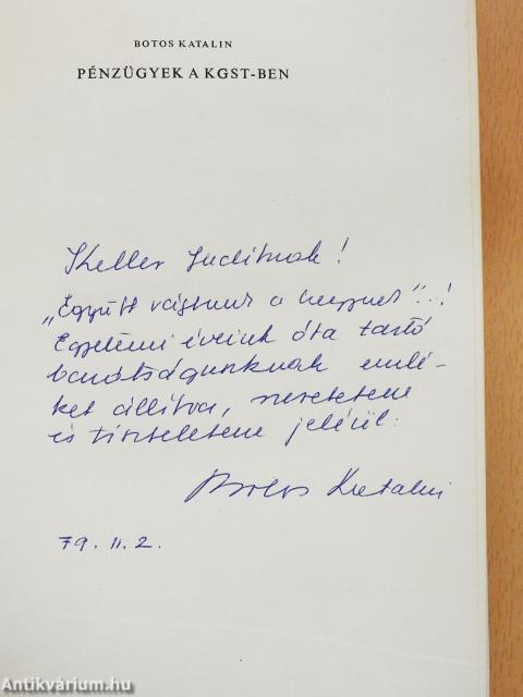 Pénzügyek a KGST-ben (dedikált példány)