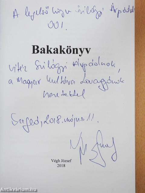 Bakakönyv (dedikált példány)