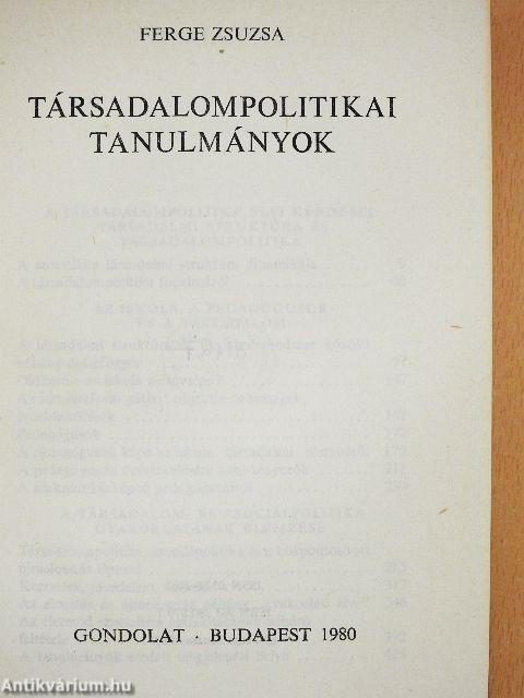 Társadalompolitikai tanulmányok