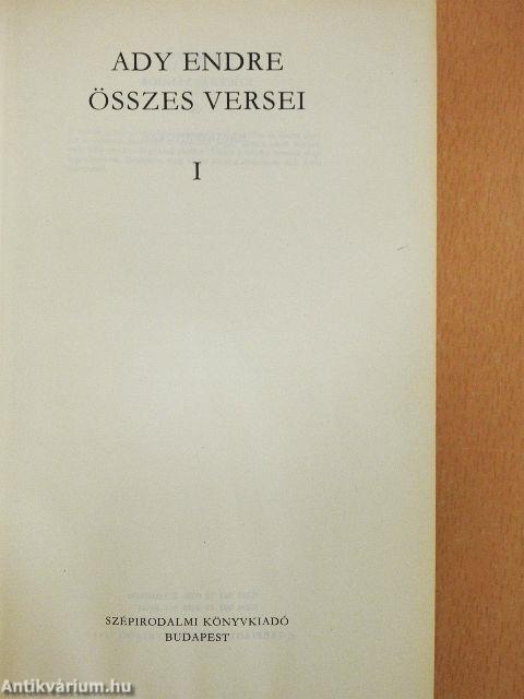 Ady Endre összes versei I-II.