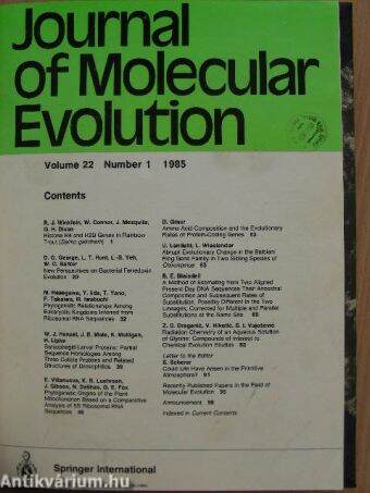 Journal of Molecular Evolution 1985.