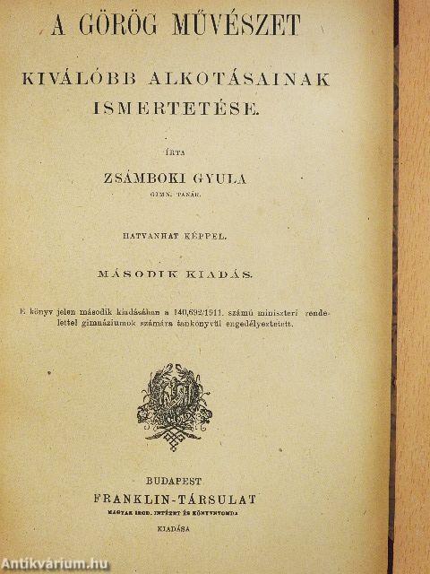 A görög művészet kiválóbb alkotásainak ismertetése