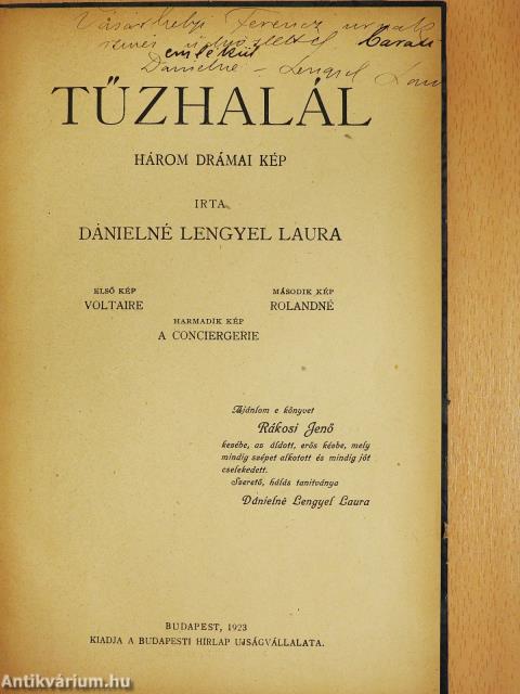 Tűzhalál (dedikált példány)