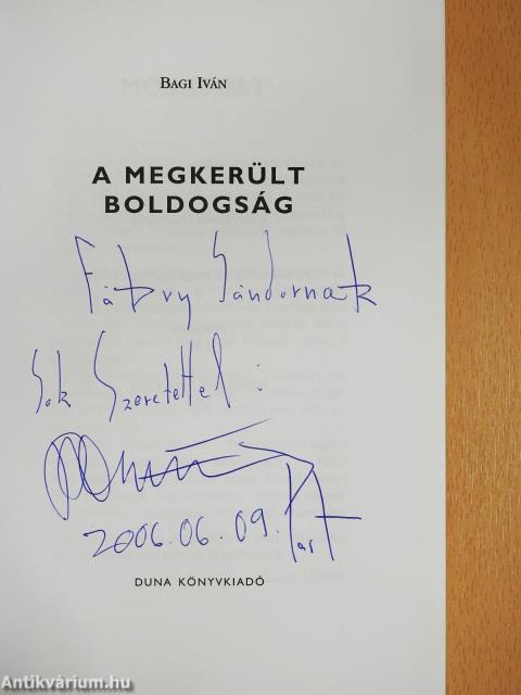 A megkerült boldogság (dedikált példány)