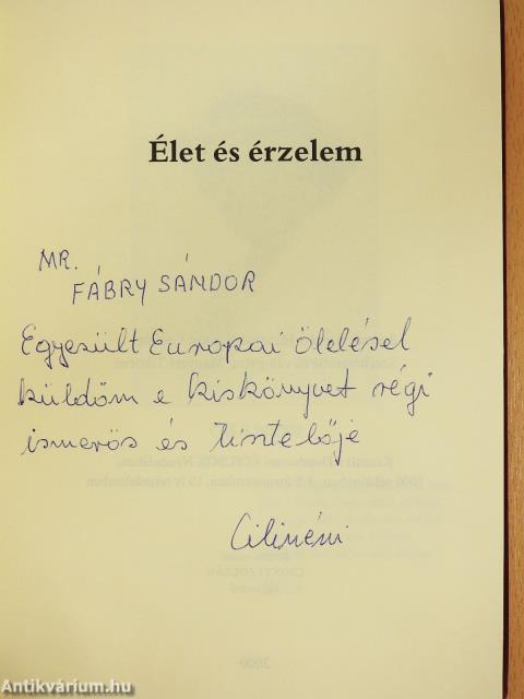 Élet és érzelem (dedikált példány)