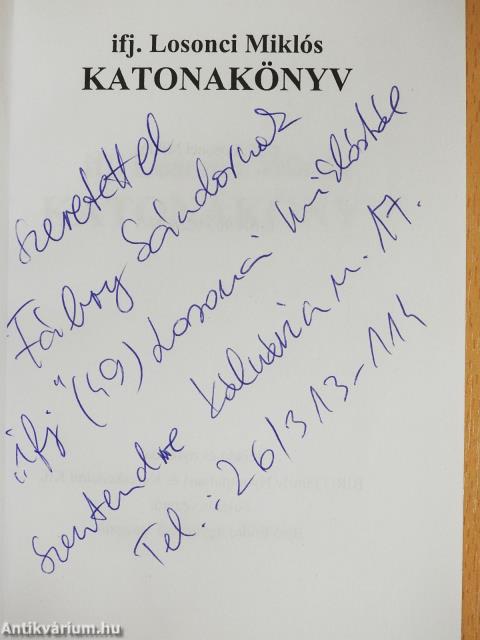 Katonakönyv (dedikált példány)