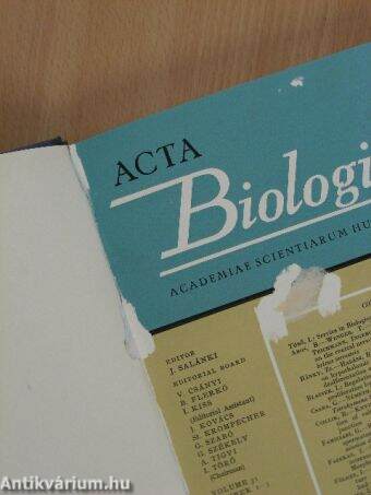 Acta Biologica 1976-1980. I-V.