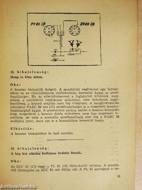 Televízió készülékek javítása II.