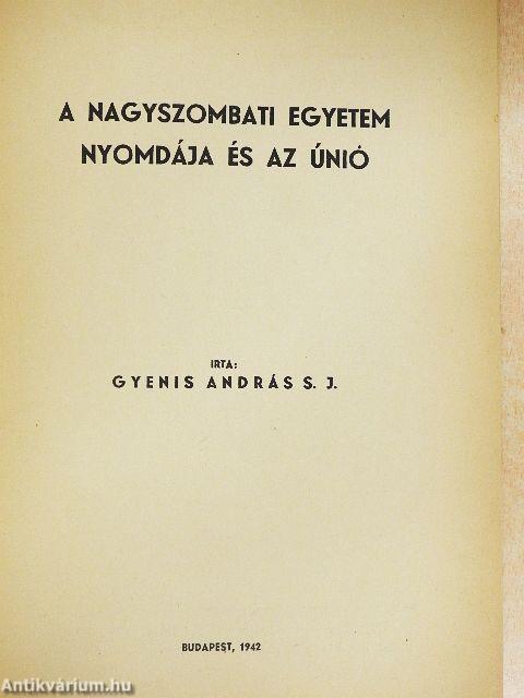 A Nagyszombati Egyetem Nyomdája és az Únió