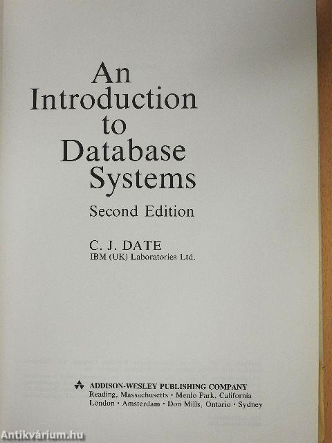 An Introduction to Database Systems