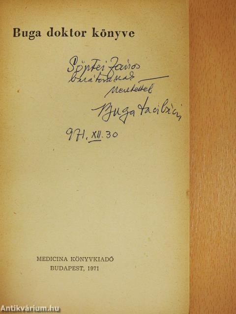 Buga doktor könyve (dedikált példány)