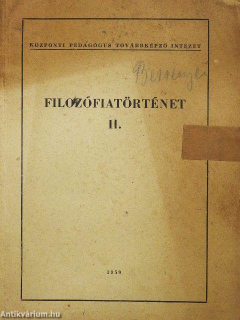 Filozófiatörténet II.