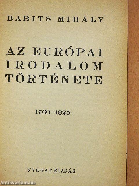 Az európai irodalom története