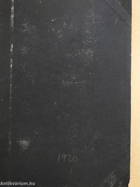 Természettudományi Közlöny 1920. január-december/Pótfüzetek a Természettudományi Közlönyhöz 1920. január-december