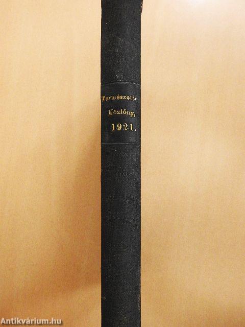 Természettudományi Közlöny 1921. január-december/Pótfüzetek a Természettudományi Közlönyhöz 1921. január-december