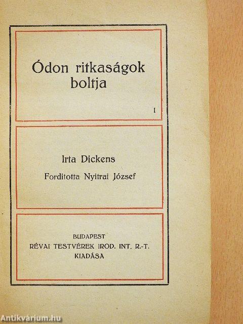 Ódon ritkaságok boltja I-II.