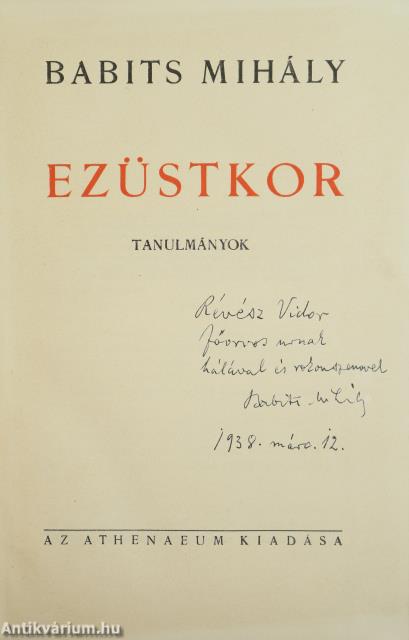 Ezüstkor (dedikált példány)
