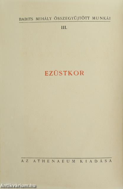 Ezüstkor (dedikált példány)