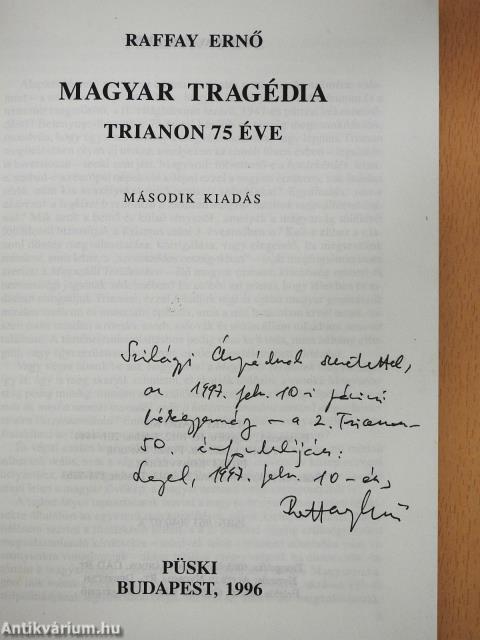 Magyar tragédia (dedikált példány)