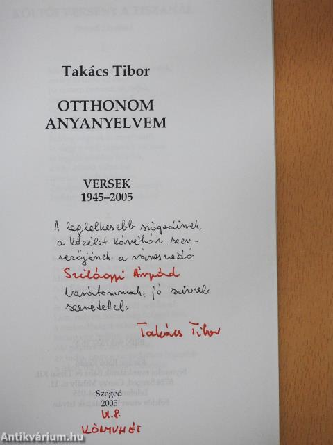 Otthonom, anyanyelvem (dedikált példány)