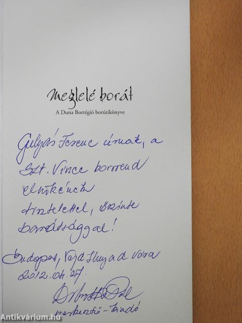 Meglelé borát - Duna Borrégió (dedikált példány)