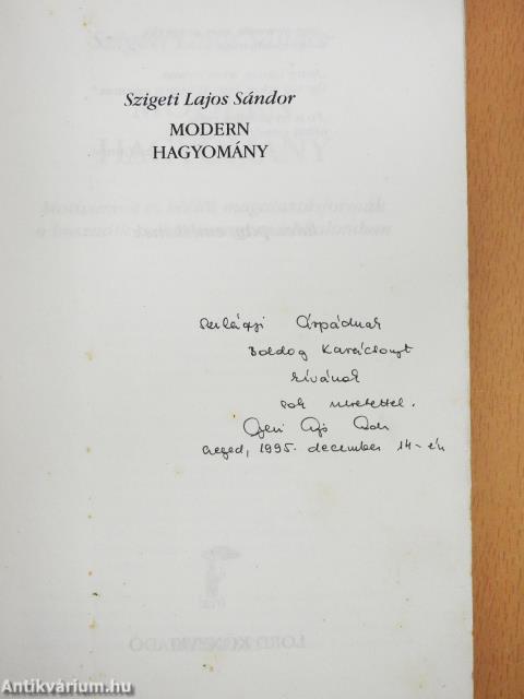 Modern hagyomány (dedikált példány)