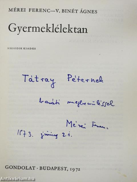 Gyermeklélektan (dedikált példány)