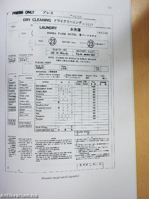 Szállodai alapismeretek - Mellékletek