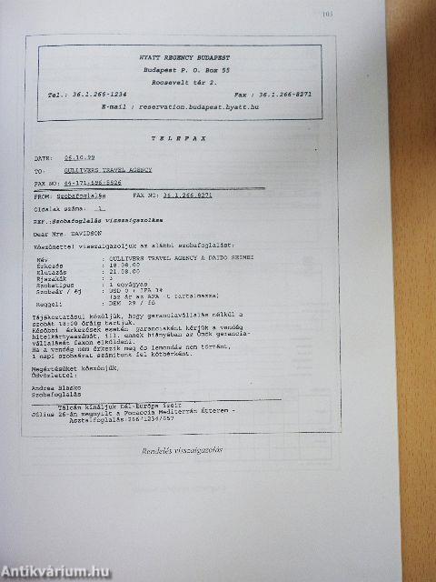 Szállodai alapismeretek - Mellékletek