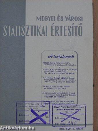 Megyei és Városi Statisztikai Értesítő 1963. január-december