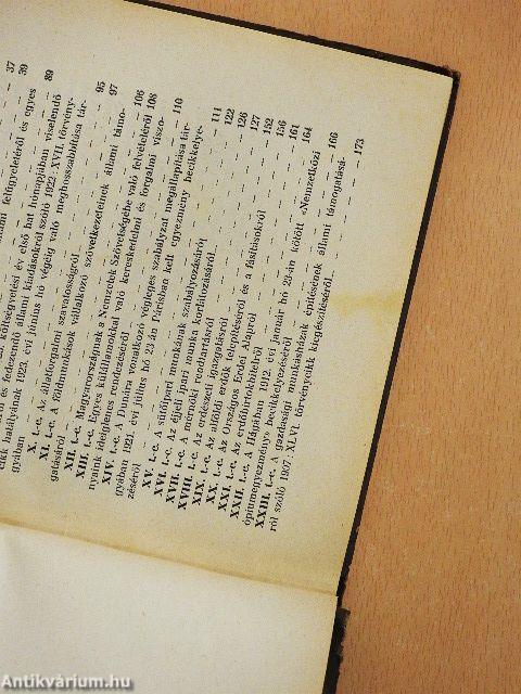 1923. évi törvénycikkek