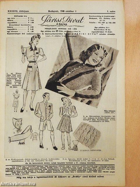 Párisi divat 1940. október 1.