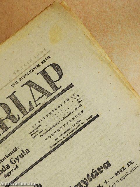 Jogi Hirlap 1943. (nem teljes évfolyam)