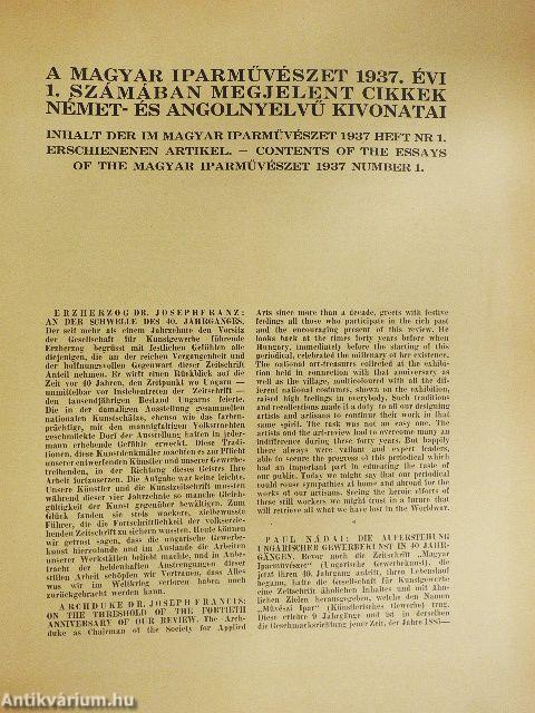 Magyar Iparművészet 1937. (nem teljes évfolyam)